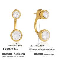 Manchette d'oreille dorée avec pierre transparente sertie, boucles d'oreilles clipsables, barre incurvée, clou pendante, bijoux hélix, vente en gros, dropshipping, cadeau pour femme