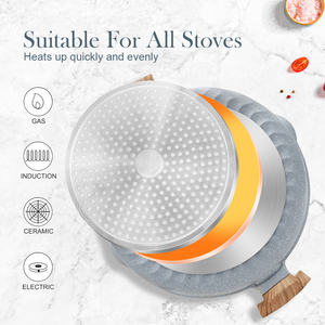 Новая многофункциональная сковорода для жарки, литая алюминиевая сковорода большого размера 32 см, керамическая сковорода с антипригарным покрытием - Product Image 4