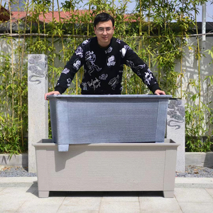 Usine directe jardin grands jardinières rectangulaires Offre Spéciale jardinières grands Pots extérieurs pour plantes Pots <span class=keywords><strong>de</strong></span> plantes en plastique - Product Image 3