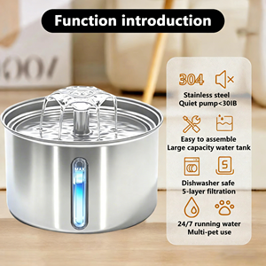 Nuova Fontana d'Acqua per Animali Domestici di Grande Capacità con Ciotola Rimovibile in Acciaio Inox, Fontana Automatica con Filtro per Cani e Gatti - Product Image 5