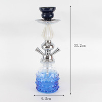 Bestseller exclusif transfrontalier : Chicha arabe en métal à tube simple ou double, ensemble complet pour fumer avec finition givrée