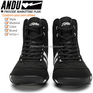 Botas de boxeo de moda profesional talla 36-46 zapatos de lucha de cuero con logotipo personalizado Fitness gimnasio entrenamiento zapatos de boxeo hombres mujeres - Product Image 3