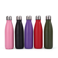 Termo Personalizado de Acero Inoxidable 304 para Uso Transfronterizo, Tapa Totalmente de Acero, Color Sólido, Portátil para Exteriores, Deportivo, con Forma de Bala y Boca Ancha