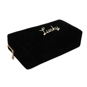 Factory Supplier Popular Trend <b>Black</b> Cotton Zipper Makeup <b>Bag</b> Custom Logo Printed <b>Canvas</b> Cosmetic Makeup <b>Bag</b> - Product Image 2