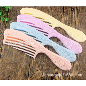 Peine de plástico con diseño de flor de melocotón, duradero, antideslizante, portátil, para uso doméstico, para cabello largo y corto - Product Image 1