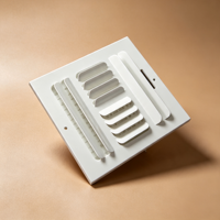 Diffuseur omnidirectionnel carré 8x8 de haute qualité en acier laminé à froid, grille de ventilation commerciale pour CVC