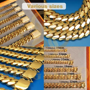 Catena Cubana Miami in <span class=keywords><strong>Oro</strong></span> 18k, Collana e Bracciale Catena Cubana Miami 20mm - Product Image 5