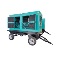 Groupe électrogène diesel silencieux monté sur remorque mobile 50kVA-500kVA avec auvent résistant aux intempéries pour travaux de construction et de voirie