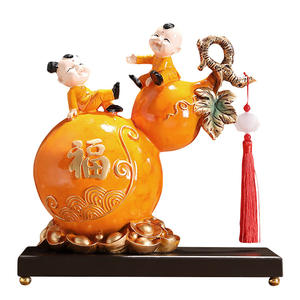 Ornement en résine époxy chinoise en forme de gourde, artistique et créatif, cadeau de pendaison de crémaillère pour salon, bureau, entrée, cave à vin, bureau - Product Image 5