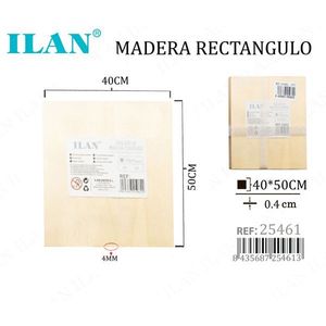 Pannello rettangolare in compensato Iln 40x50x0,4 cm per progetti artigianali e fai da te - Product Image 1