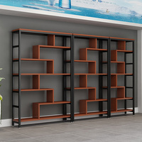 Présentoir industriel durable pour cosmétiques, étagère en acier et bois pour magasin de proximité pour bébés, vitrine d'échantillons