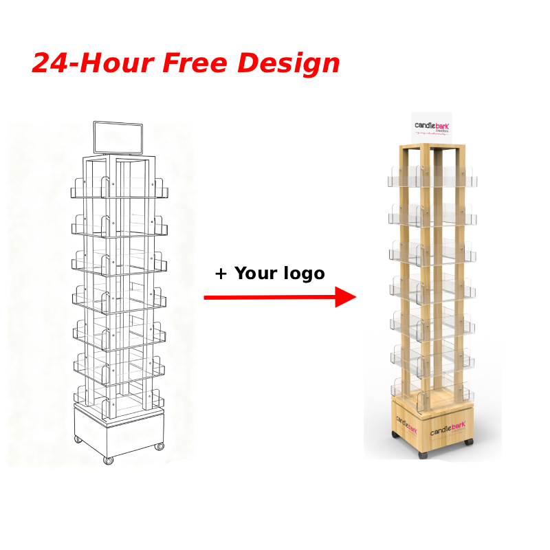 Apache Custom Wood Cards Rotating Display Stand Display Racks for Bookstore & Stationery Store & Gift Shop — view 4
