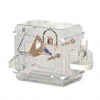 Cage à oiseaux transparente haute définition, villa surdimensionnée, large champ de vision pour l'élevage, cage à oiseaux transparente pour oiseaux de compagnie d'intérieur