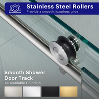 Porte de douche coulissante sans cadre Mars Villa 56-60" L x 74" H, verre trempé SGCC 5/16"(8mm), design personnalisé pour salle de bain et hôtel