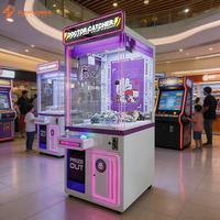 Machine d'arcade attrape-jeux LED personnalisable de haute qualité avec écran coloré, construction en acrylique et métal, pour attraper des peluches