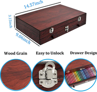 XinyiArt Vente en gros 140 pièces de matériel artistique en bois pour enfants, ensembles de peinture, boîte de luxe, art comme cadeau pour les enfants, ensemble de peinture artistique
