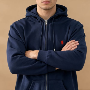 Ralf Herren 2-Teiliges Einfarbiges Trainingsanzug-Set Hoodie & Jogginganzug mit Reißverschluss Knitterfrei Umweltfreundlich Anpassbar Sportlich Mit LOGO - Product Image 1