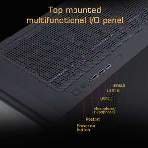 Boîtier d'ordinateur Lovingcool Full Tower, compatibilité large des cartes mères E-ATX à ITX, double verre trempé, refroidissement par eau 360 mm - Product Image 4