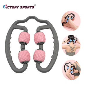 Klaar om te verzenden Draagbare Roze 4-Ballen Nek- en Kalfspier <span class=keywords><strong>Massage</strong></span> Roller Stick voor Benen - Product Image 1