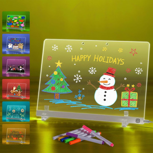 Tablero de Dibujo Acrílico Recargable <span class=keywords><strong>con</strong></span> Control Táctil y <span class=keywords><strong>Luz</strong></span>, <span class=keywords><strong>con</strong></span> <span class=keywords><strong>Luz</strong></span> Nocturna Regulable que Cambia de Color <span class=keywords><strong>para</strong></span> Bebés y Niños - Product Image 3