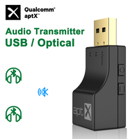 Transmisor de Audio Inalámbrico USB y de Fibra Óptica Compatible con PS3/4, Xbox, Chip Qualcomm, Conexión AptX, Adaptador Inalámbrico para PC/TV