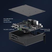 Mini PC Industrial Sin Ventilador, Win 11, Core I7-10510U, 16GB RAM, 256GB SSD, Computadora de Escritorio Linux, GPIO, 4K, 3 Pantallas (HD+DP+Tipo-C), 8 USB