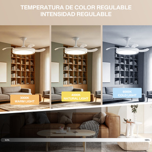 Spain In Stock Modern 4 Blade <b>Ceiling</b> Fan <b>Light</b> with <b>Remote</b> <b>Control</b> Dimmable LED for Living Room Bedroom Indoor Use - Product Image 4