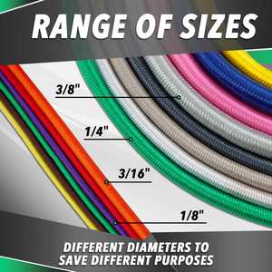 1/8" Elastic Bungee Cord Stretch Cord Shock Rope String, 10ft for Kayak Deck Camping Tent <b>Tarp</b> Cargo Tie Down Outdoor Gear - Product Image 3
