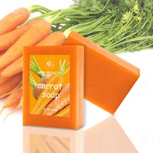 Barre de savon fait main de marque privée savon à la carotte naturel blanchissant hydratant naturel pour les soins de la peau