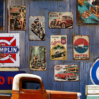 Letreros Metálicos Personalizados para Publicidad, Decoración de Paredes, Placa de Metal con Diseño de Aceite de Motor, Servicio de Neumáticos, Estilo Retro Vintage