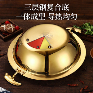 304 Stainless Steel Hot <b>Pot</b> 4.1L-6L <b>Induction</b> Compatible Commercial Use - Product Image 2