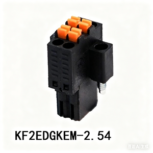 Bloque de Terminales Enchufable KF2EDGKE-2.54mm, Paso de 2.54mm, 2 Pines, 28-20AWG, 150V, 5A, Conexión por Resorte, Cobre Niquelado, Negro Naranja, 8mm - Product Image 3