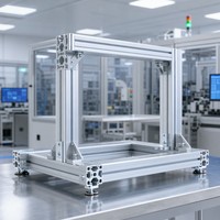 Profilé en aluminium 6063-T5 à rainures en T 4040, extrusion industrielle, anodisé argenté, haute rigidité structurelle, structure modulaire pour