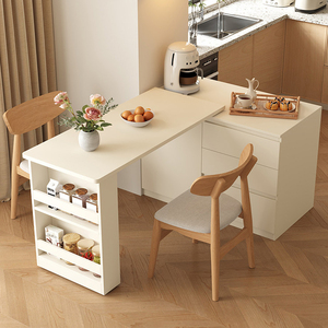 Juego de Mesa de Comedor Moderna en Forma de L de Madera XHA con Sillas con Almacenamiento, Muebles para el Hogar de Estilo Escandinavo - Product Image 5