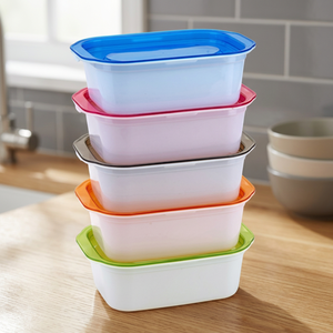 Juego de Recipientes Rectangulares de Plástico Dynasty, Aptos para Microondas, Libres de BPA, 6 Piezas, Capacidad de 200 ml, Apilables, Tazones para Sopa, Tazas, Inyección de PP - Product Image 2
