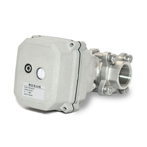 Vanne à boisseau sphérique électrique miniature 1/2 pouce en acier inoxydable 1,0 MPa avec actionneur DC24V pour le contrôle de l'eau - Product Image 1