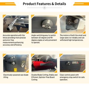 เครื่องตัดแผงแนวนอนพร้อมจอแสดงผลดิจิตอลสำหรับมอเตอร์งานไม้และโครงสร้างใบมีดอลูมิเนียมคุณสมบัติความปลอดภัยสูง - Product Image 6