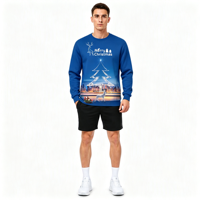 Sweat-shirt à col rond pour homme personnalisé avec impression intégrale sur le thème de Noël pour les fêtes de Noël