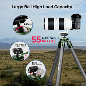 Trépied de tir en fibre de carbone pour la chasse, trépied de terrain robuste avec rotation à <span class=keywords><strong>360</strong></span>° °   Tête sphérique à dégagement rapide pour lunette d'observation - Product Image 6