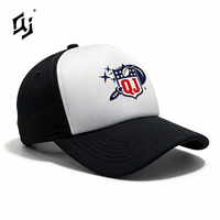 Topi Trucker Jaring 5 Panel OEM untuk Aktivitas Luar Ruangan, Memancing, Grosir, Topi Snapback dengan Cetak Busa, Warna Hitam, Logo Custom