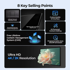 Cloud-Based CMS Hanging Wall Mounted Advertising Animation Graphics Kiosk 4K Touch <b>Screen</b> LCD Digital Poster - Product Image 2