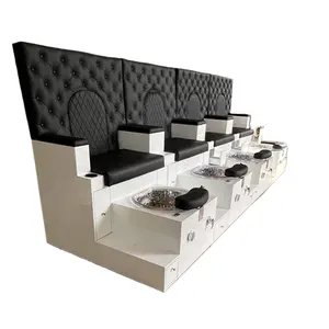 Cadeira de massagem dupla moderna para salão de beleza, mobília luxuosa preta, cadeira de pedicure moderna com assento duplo, ideal para salão de beleza, venda imperdível