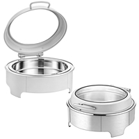Chauffe-Plat Commercial Blanc avec Fenêtre Visible, en Acier Inoxydable, pour Buffets et Hôtels