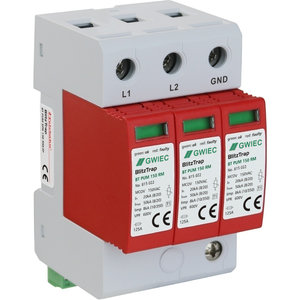 120V/240V 150V 300V AC Dispositivo de protección contra sobretensiones 20kA 50kA 8kA 200kA 3W + G <span class=keywords><strong>DPS</strong></span> para protección contra rayos para cable N de fase dividida T1 - Product Image 4