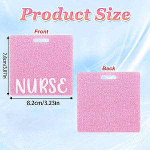 Oval pull tab RN pink name tag/<b>ID</b> card <b>holder</b> <b>ID</b> acrylic badge scroll LPN nurse NURSE - Product Image 5