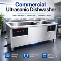 Lave-vaisselle professionnel double bac en acier inoxydable pour restaurant – Équipement de lavage de vaisselle – Fourniture pour commandes en gros
