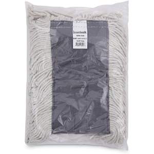 Tête de balai Boardwalk 1648 pour dépoussiérage, 48 x 5, en coton blanc/fibres synthétiques, enveloppement manuel, panier en plastique avec clip pour usage domestique - Product Image 2