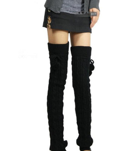 Women Cable Knitted Extra Long Thigh High <strong>Leg</strong> <strong>Warmer</strong> for Women With Strip in Stock Fashion Floral Hand Knit <strong>Leg</strong> <strong>Warmers</strong> Boot Soc - Product Image 3