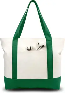 حقيبة يد فاخرة للنساء من القطن المقوى صديقة للبيئة مقاومة للماء متينة قابلة لإعادة الاستخدام حقيبة كتف للتسوق والتبضع