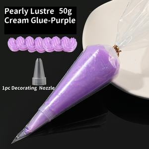 Adhesivo metálico de pegamento en crema con brillo nacarado de 50g para fundas de teléfono DIY, espejos, marcos de fotos, decoración de pinzas para el cabello - Product Image 5